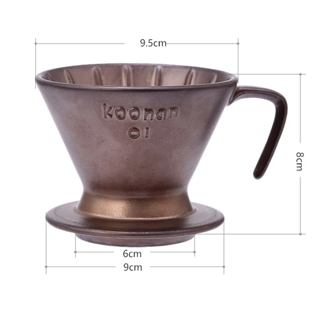 
V01Filter dripper1-2cup Koonan pour the coffee dripper reusable filter cone kiln ceramic coffee dripper 