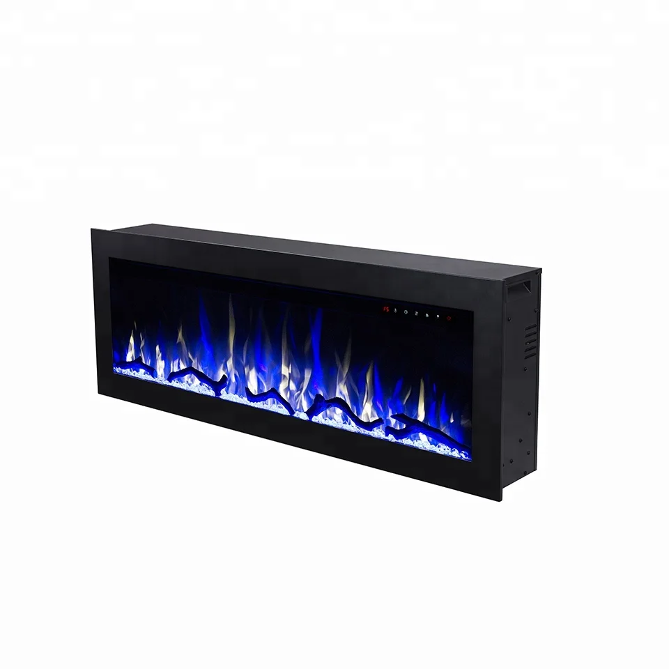 50 inch big size build in matte finish electric fireplace for building decoration
