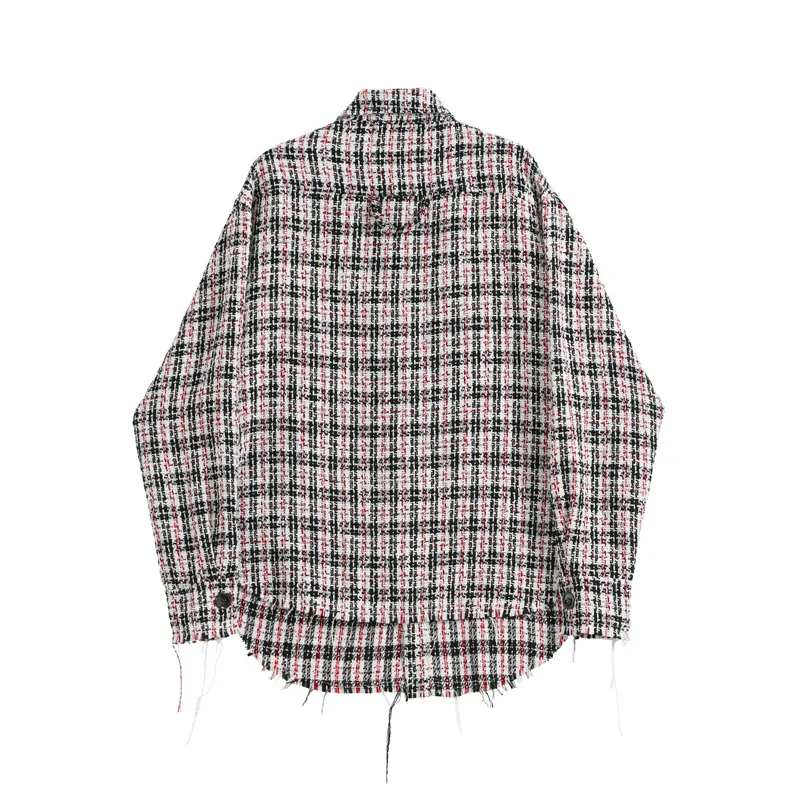 OEM Fancy Lady Long Sleeve Woven Tweed shirts special cutting Women elegant WINTER Blouse From Chinese garments Supplier