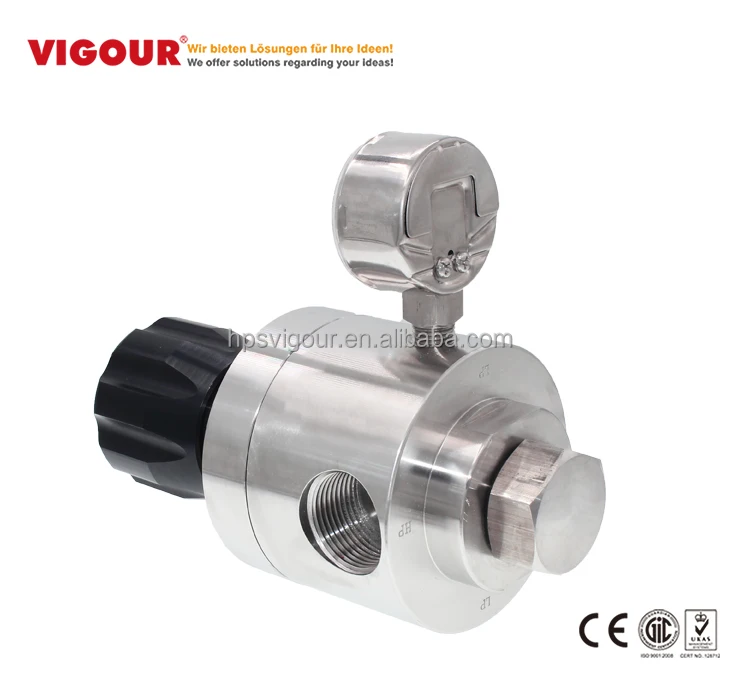 SS316 low pressure high flow lpg gas pressure regulator for pharmaceutical food and beverage