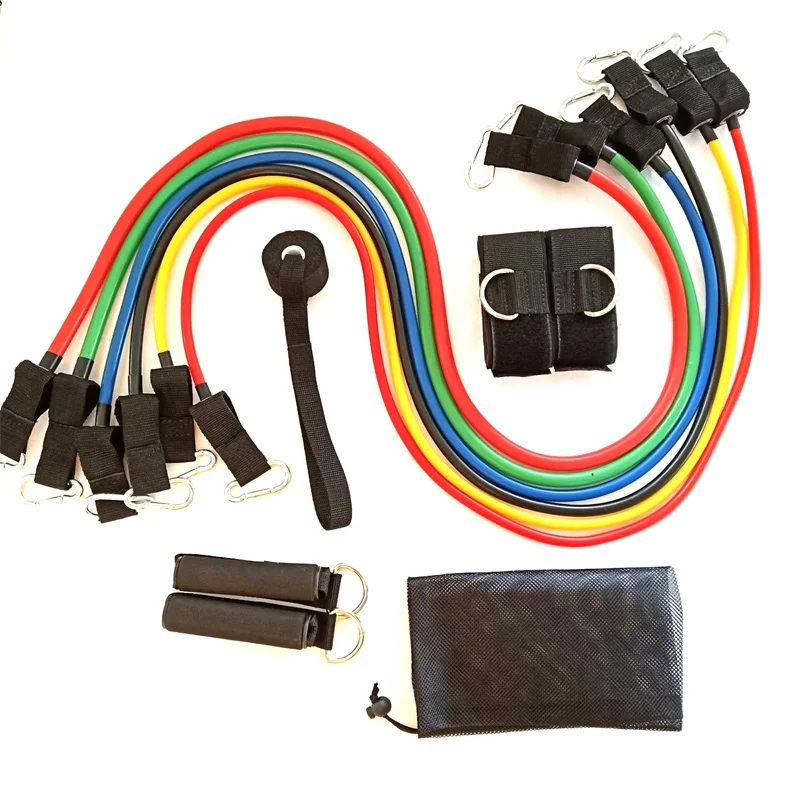 Elastic stretch Fitness Resistance Band Set for gym body building