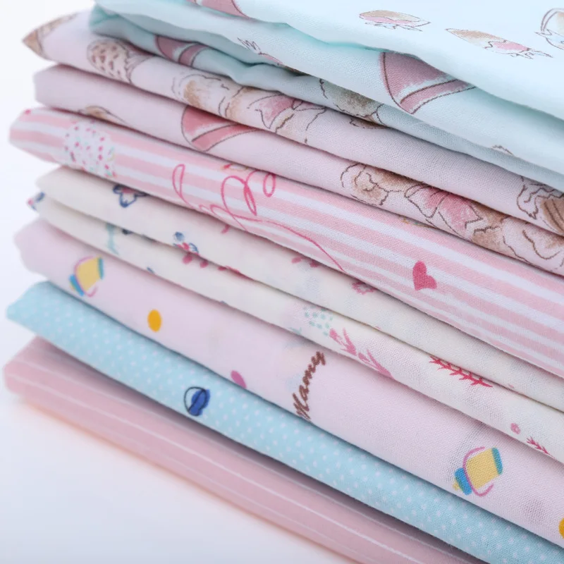Hot Sale Custom Printed Cartoon Design 100% Cotton Double Gauze Muslin Fabric for Baby Blanket Bib