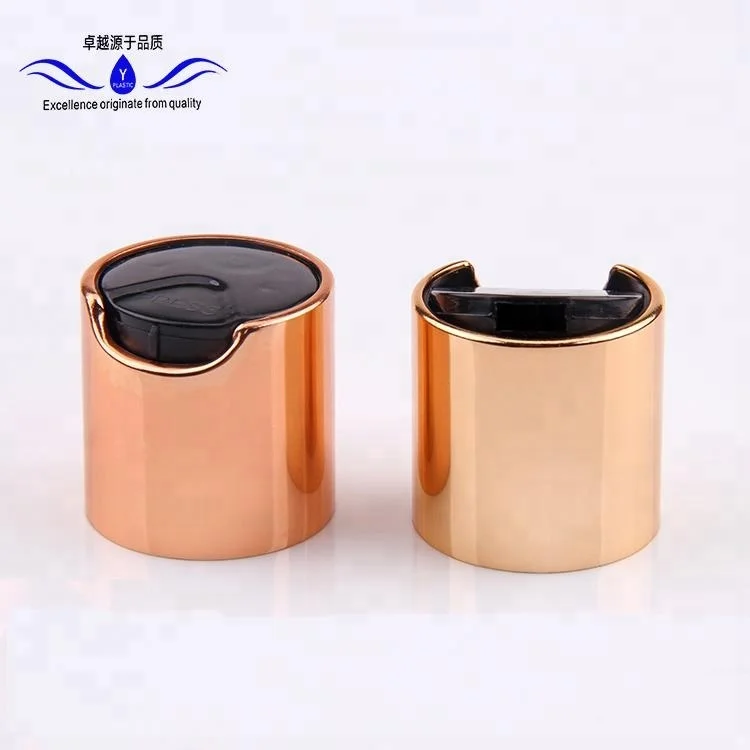  Factory supplier 20mm 24mm 28mm shiny silver and gold disc top plastic bottle cap