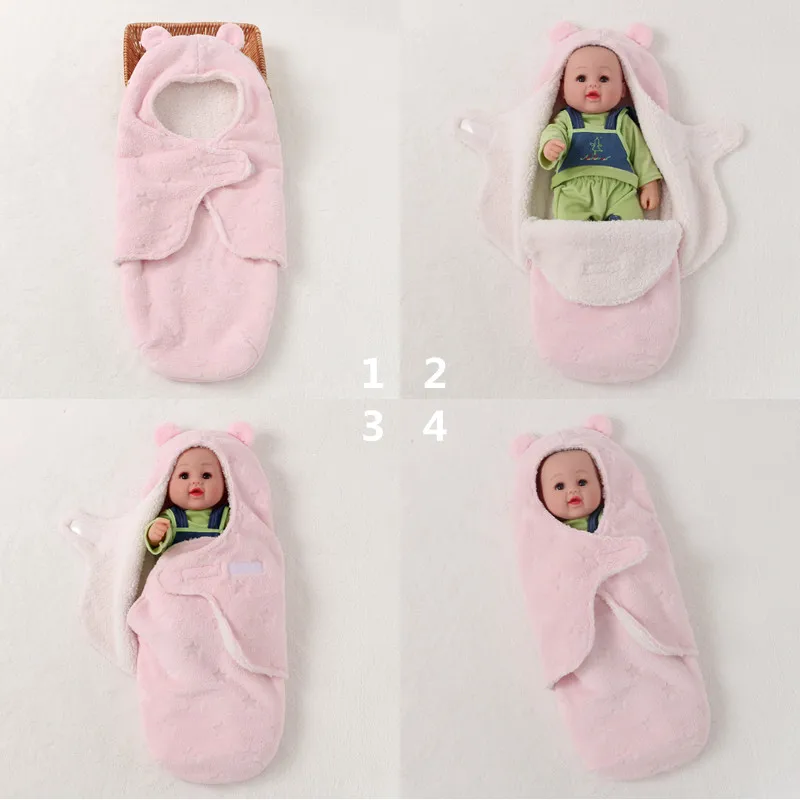 Wholesale Bamboo Cotton Super Soft Warm Envelopes Newborns Infant Wrap Blanket