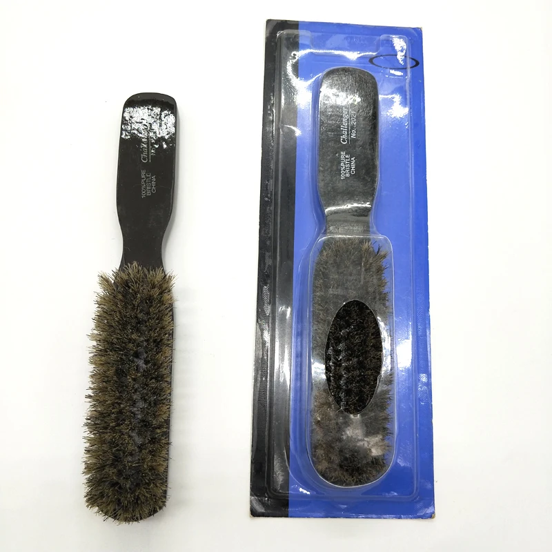 Professional black boar bristle wooden natural hair brush