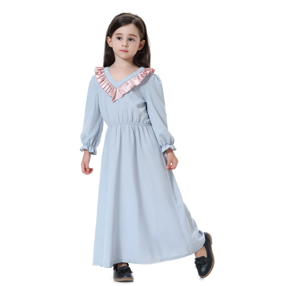 JYS Wholesale Children Girl Muslim Long Dress Abaya Dubai for girls