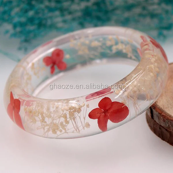 Beautiful Flower Acrylic Resin Bangle Bracelet Factory