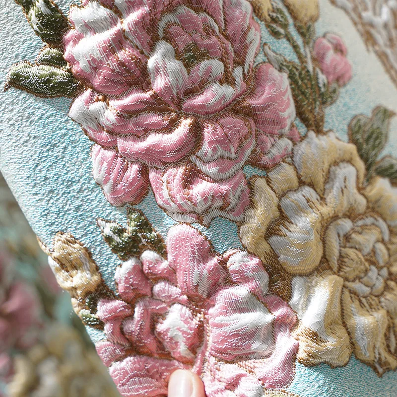 Chinese Supplier European Luxury 3D embossed Window Curtains