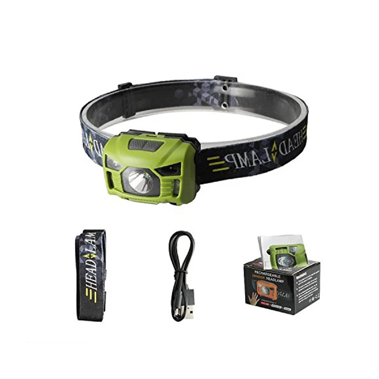 waterproof adjustable camping led head light miner head light spot head torch USB rechargeable sensor headlamp