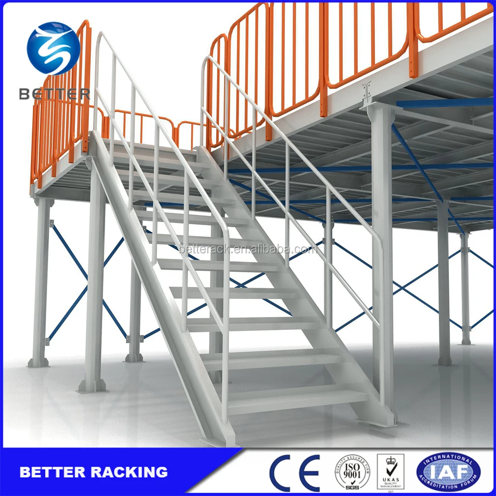 Разработанный многоуровневый стальной стеллаж для складов на мезонине