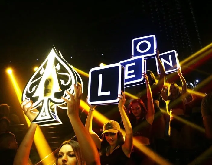 Acrylic VIP LED Interchangeable Letter Box Shields Display for Party Lounge Bar Night Club