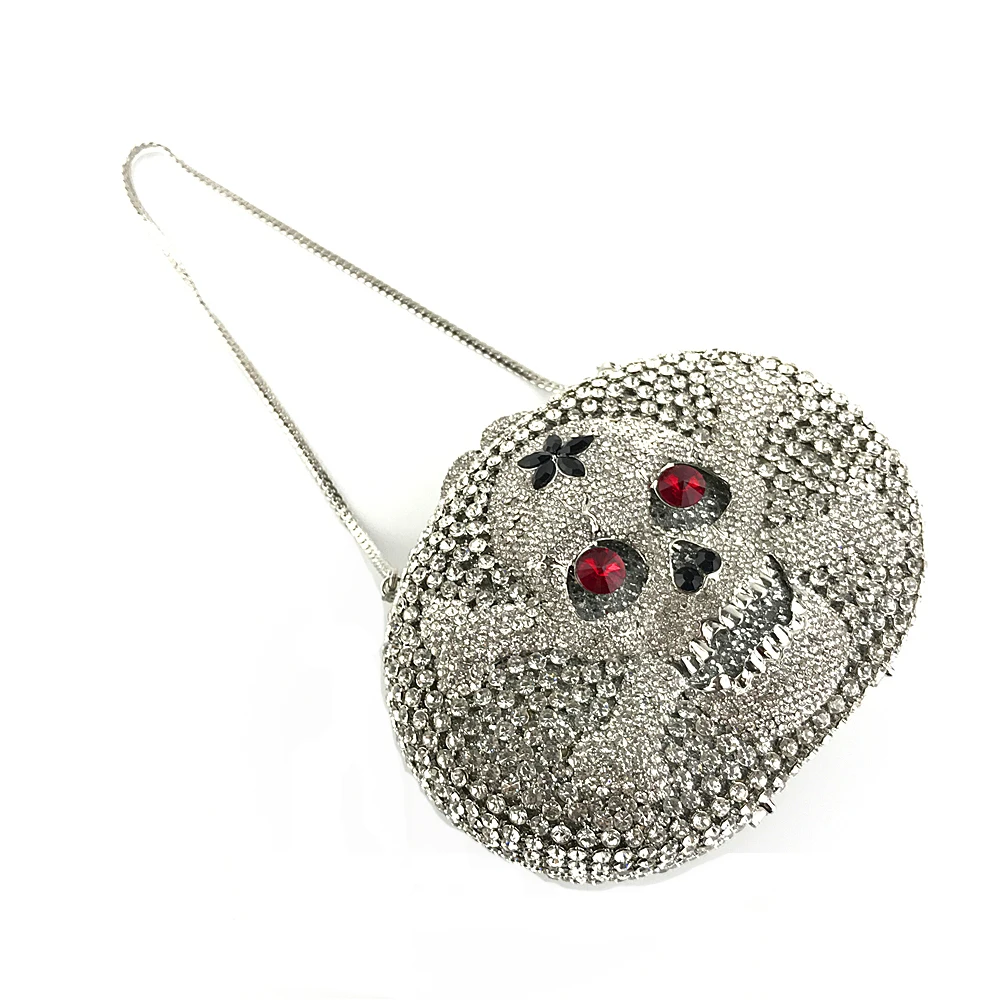 
Popular handmade skull pattern women crystal clutch purse OC3680 