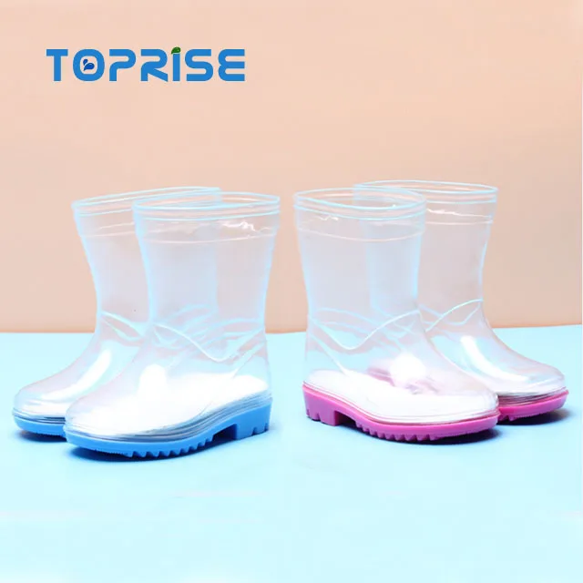 clear transparent natural rubber kids wellington rain boots