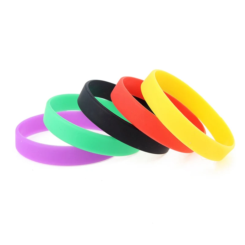 Free shipping 100pcs/Bag High Quality 1/2 inch Blank Rubber Silicone Bracelets for Promotional Gifts  trade assurance