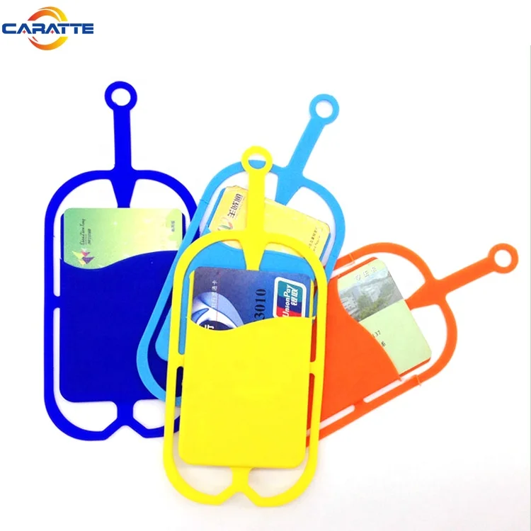 Guangdong elastic silicone rubber lanyard cell phone holder with card holder