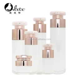 Superior quality 15ml 30ml 50ml cosmetic pump bottle rose gold  luxury airless bottle