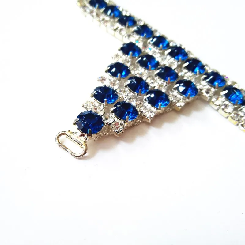 Blue Shiny Crystal Rhinestone Claw Shoes Ornaments shoe decoration