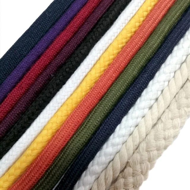 
6mm braided cord colored crochet knit rope cotton/polyester /pp rope braided rope draw cord 