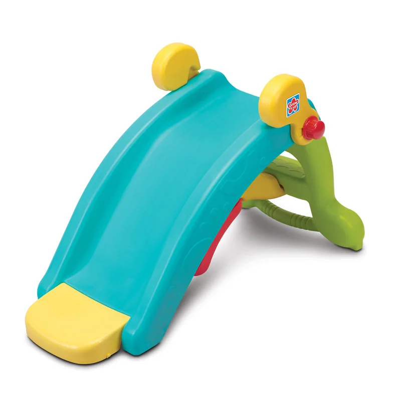 Family indoor multi-functional baby folding mini slide and rocking horse day care center kids toy for sale