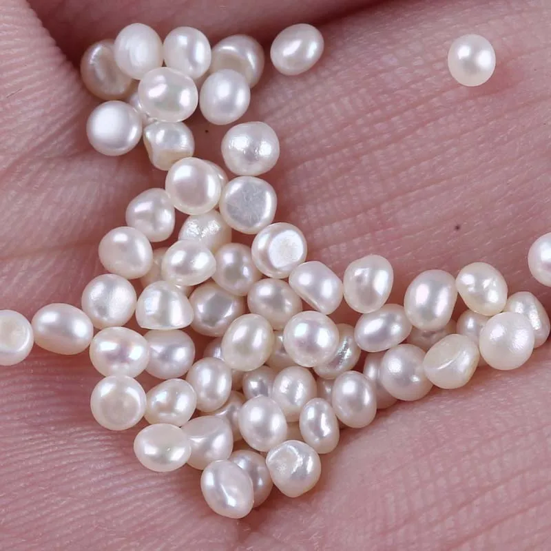 White Tiny Button 1.9-2.20mm wholesale Loose Pearls half round pearl beads