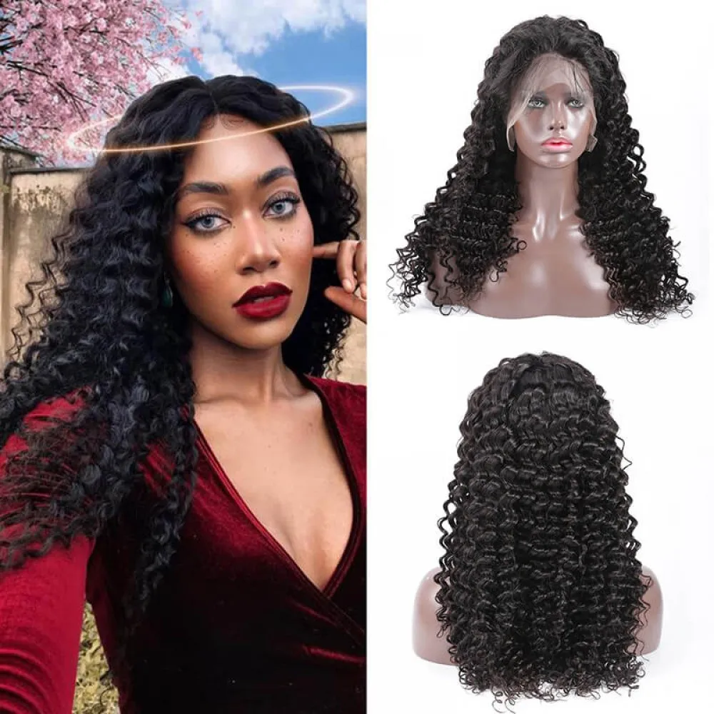 100% Raw 10A Grade Brazilian Virgin Human Hair 360 Degree Deep Wave Swiss Lace Front Wig