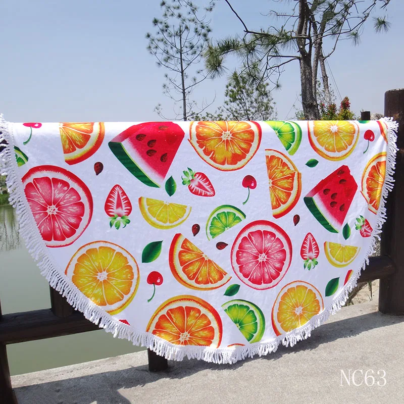 Top Quality 10 Cent Customized Design Items Microfiber Round Beach Towel
