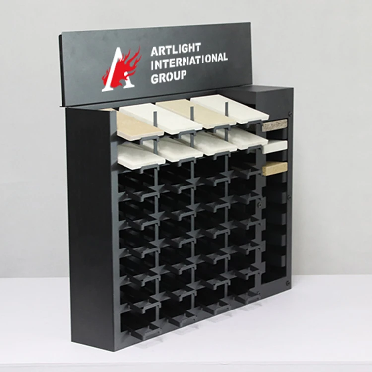Desktop Granite Sample Tower Display / Quartz Stone Sample Display Rack