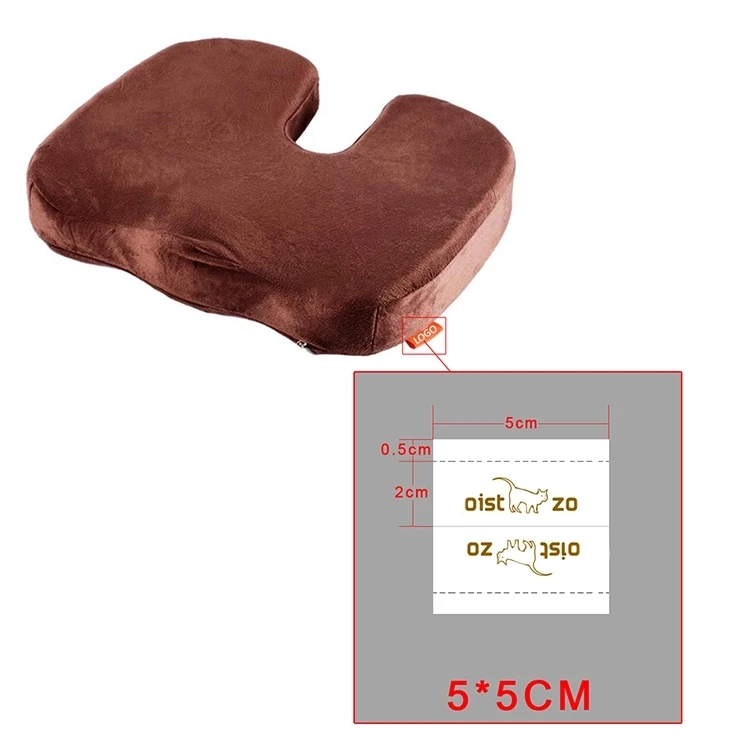 2022 Custom Printing Chair Massage Seat Cushion Memory Foam Funny Ergonomics Velvet Cushion Cover Gel Travel Office Seat Cushion