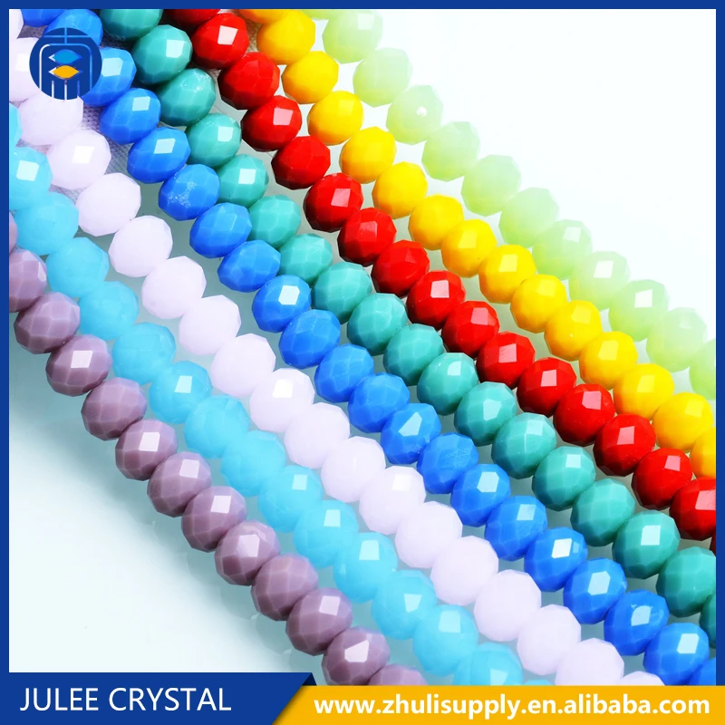 
China Crystal Glass Beads Supplier AB Color Faceted Rondelle Czech Glass Beads 
