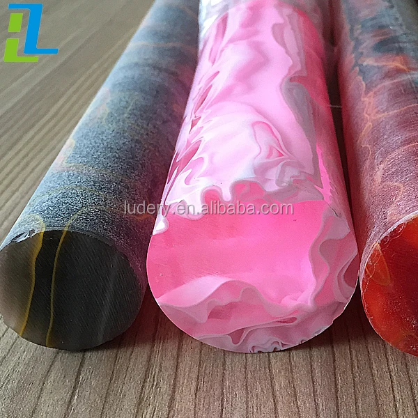 Yellow swirl pattern acrylic rod with factory direct sale price