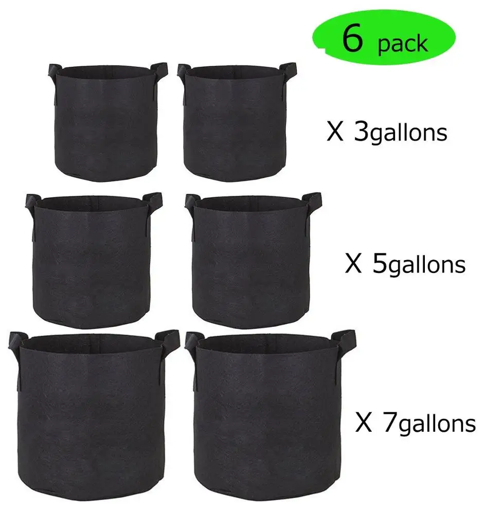 
1 2 3 5 7 10 15 20 25 30 45 50 100 200 300 400 Gallon Aeration Fabric Tomato Potato Grow Bags with Handles 
