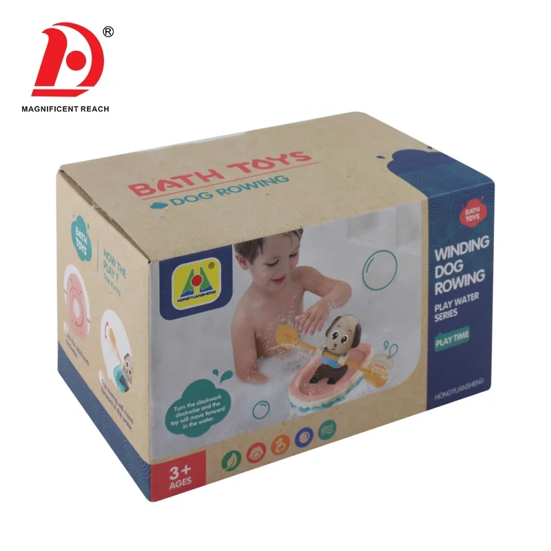 
HUADA 2019 Children Take Shower Essential Products Cute Wind-up Rowing Dog Animal Bath Baby Toys 