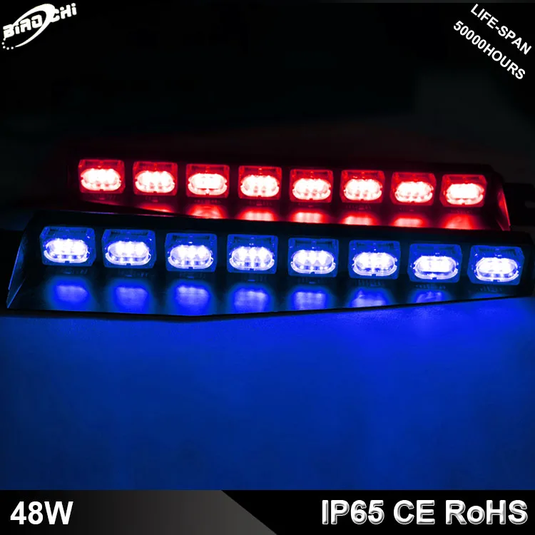 
48W vehicle LED strobe warning visor mounted light bar/LED emergency light 