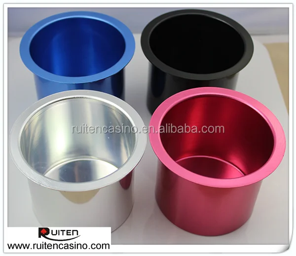 86mm Aluminum drop in drink holder poker table cup holders