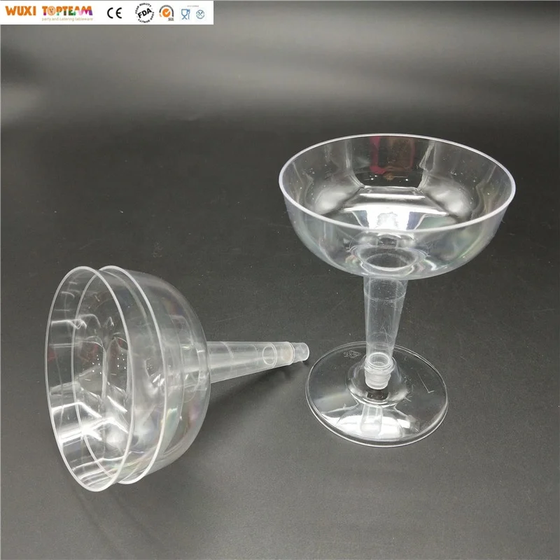 2 Pieces Disposable Clear Plastic Martini Glass Margaret Goblet