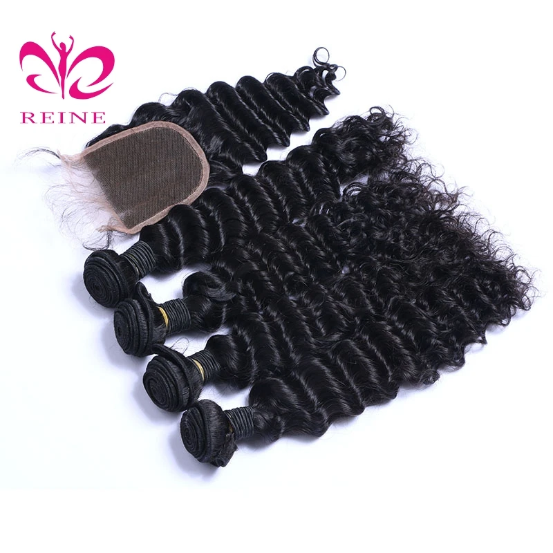 REINE Wholesale virgin Peruvian hair bundles with closure,virgin human hair from very young girl,10a grade hair human hair dubai