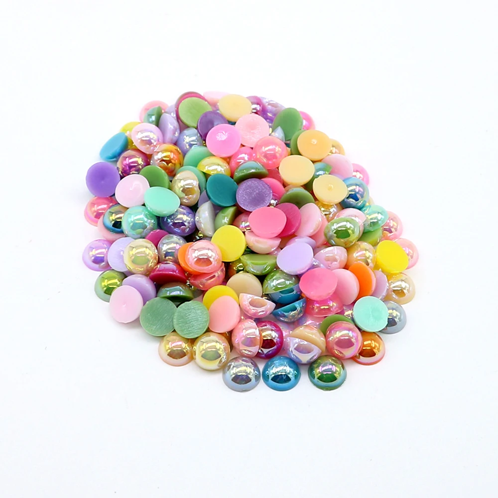 
XULIN 1.5mm-20mm loose mix color flat back ABS pearl beads in bulk 
