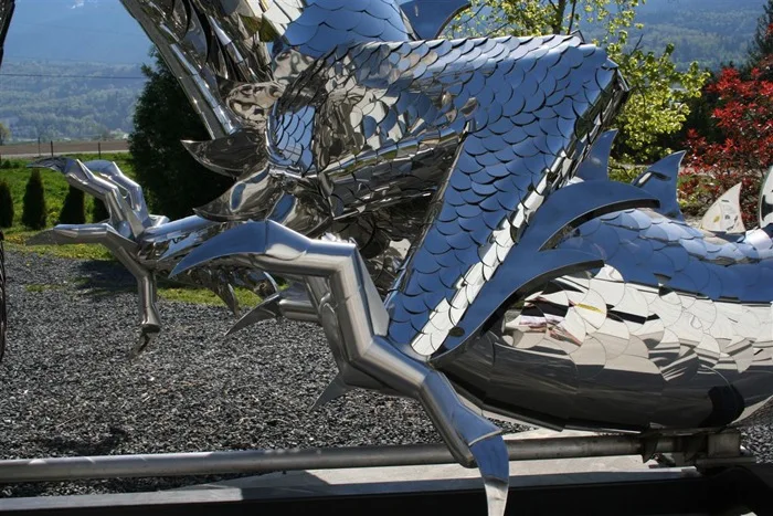 Large Outdoor Decoration Dragon Statue Big Stainless Steel  Sculpture