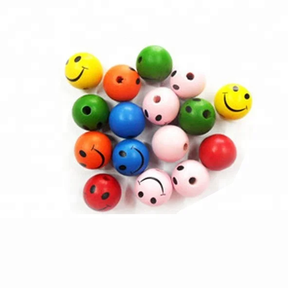 Деревянные бусины smile face для ювелирных изделий