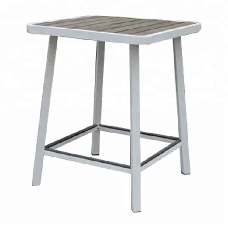 Высококачественный Открытый клубный пластиковый деревянный барный стол для бистро мебель маленький высокий паб стол и стулья