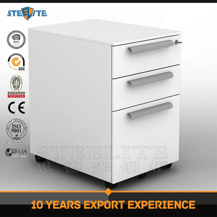 
Office Under Desk Cupboard Cabinet Stationary 3 Drawer Organiser Tidy Wheels Key 