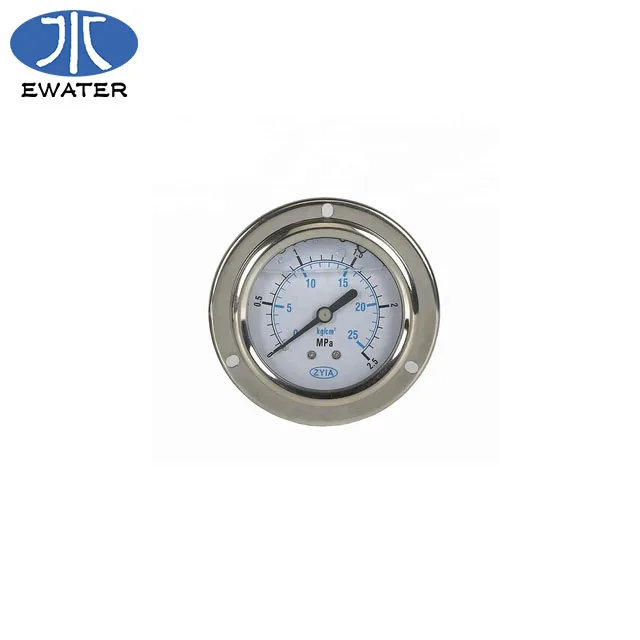 High Quality glycerine filled pressure gauge for water treatment plant system