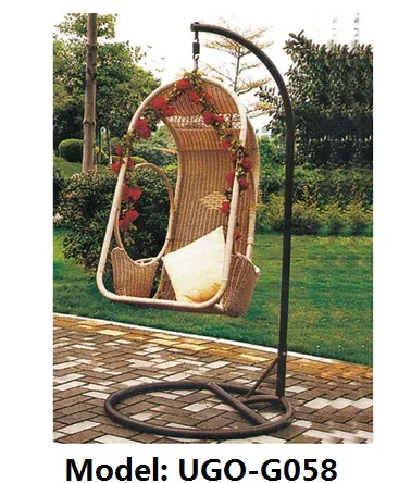 
UGO-058 rattan basket chair Wicker Outdoor Round Furniture Egg Chair Hanging Swing Rattan 