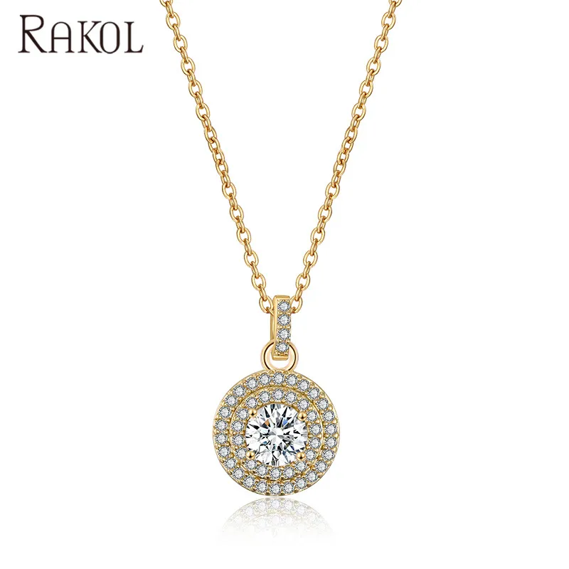 RAKOL NP2084 fashion jewelry 2021 zircon necklace accessories jewelry