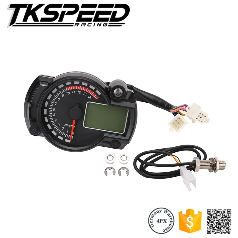 
Motorcycle Digital speedometer LCD Digital Gauge Speedometer Tachometer Odometer Adjustable 