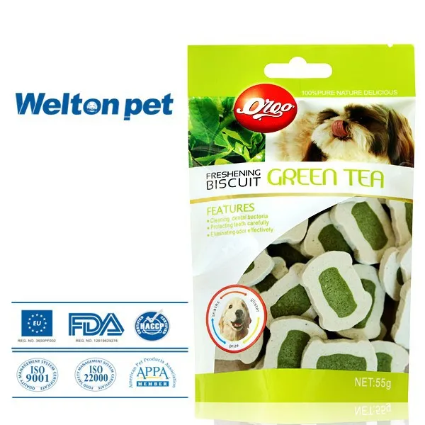 Зеленый чай, свежий здоровый корм для собак, закуска для собак