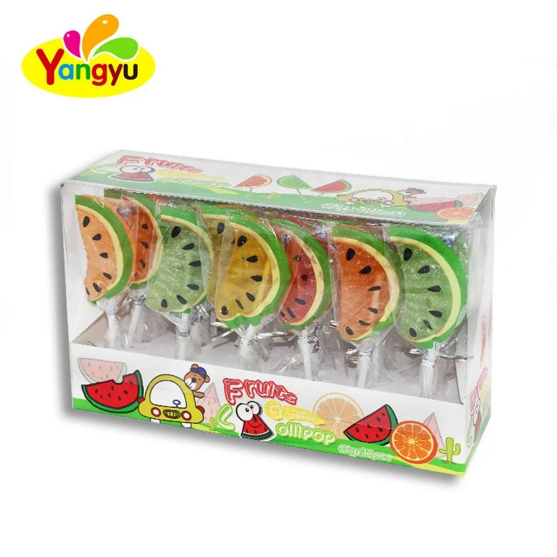 Cheap Popular Watermelon Shape Soft  Lollipop Candy