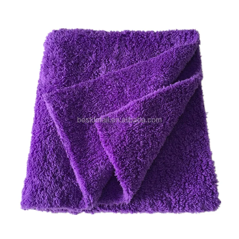 Фиолетовая мягкая салфетка для очистки плюшевая 16x16 350 г/кв. М безгранное автомобильное полотенце из микрофибры автомобильного детейлинга полировка сушка Чистка