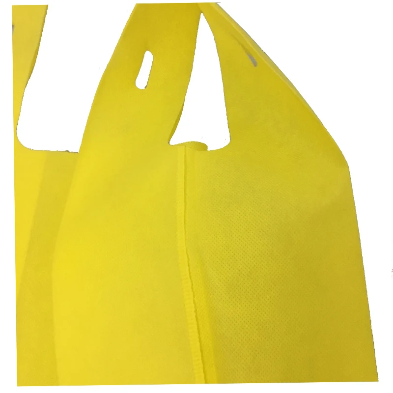 40-70gsm Heat Sealing T-shirt Shopper Tnt Grocery Non-woven T Shirt Bags Handled Customized Color Promotional with Custom Logo