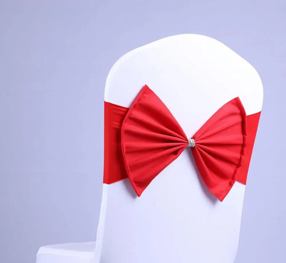 Cheap wedding decorative chiffon chair cover flower fabric chair sashes